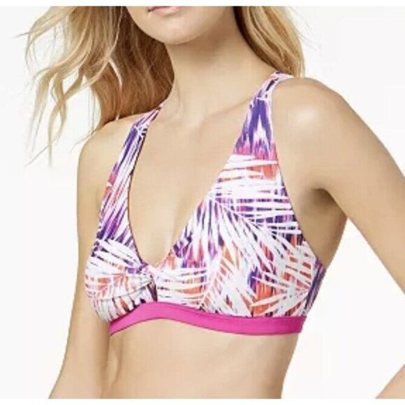 NWT GO by Gossip Bikini Set Palm Dazed Strappy-Back Bralette Top S Bottoms M - Picture 5 of 16